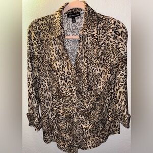 INC International Concepts Animal Print Button-Down Shirt